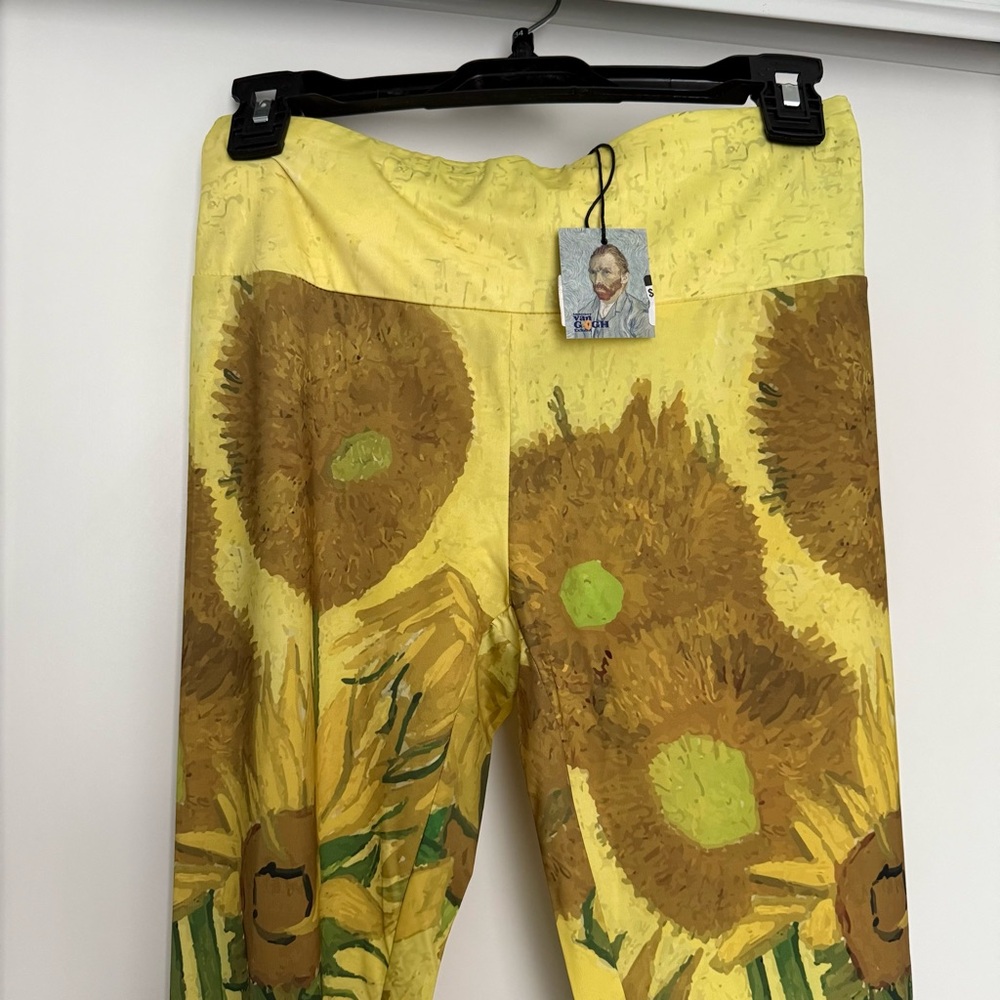 Immersive Van Gogh Sunflower Print Leggings